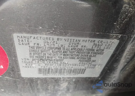 2021 Nissan Kicks Sv Xtronic Cvt из США, поврежденный, VIN 3N1CP5CV2ML516207